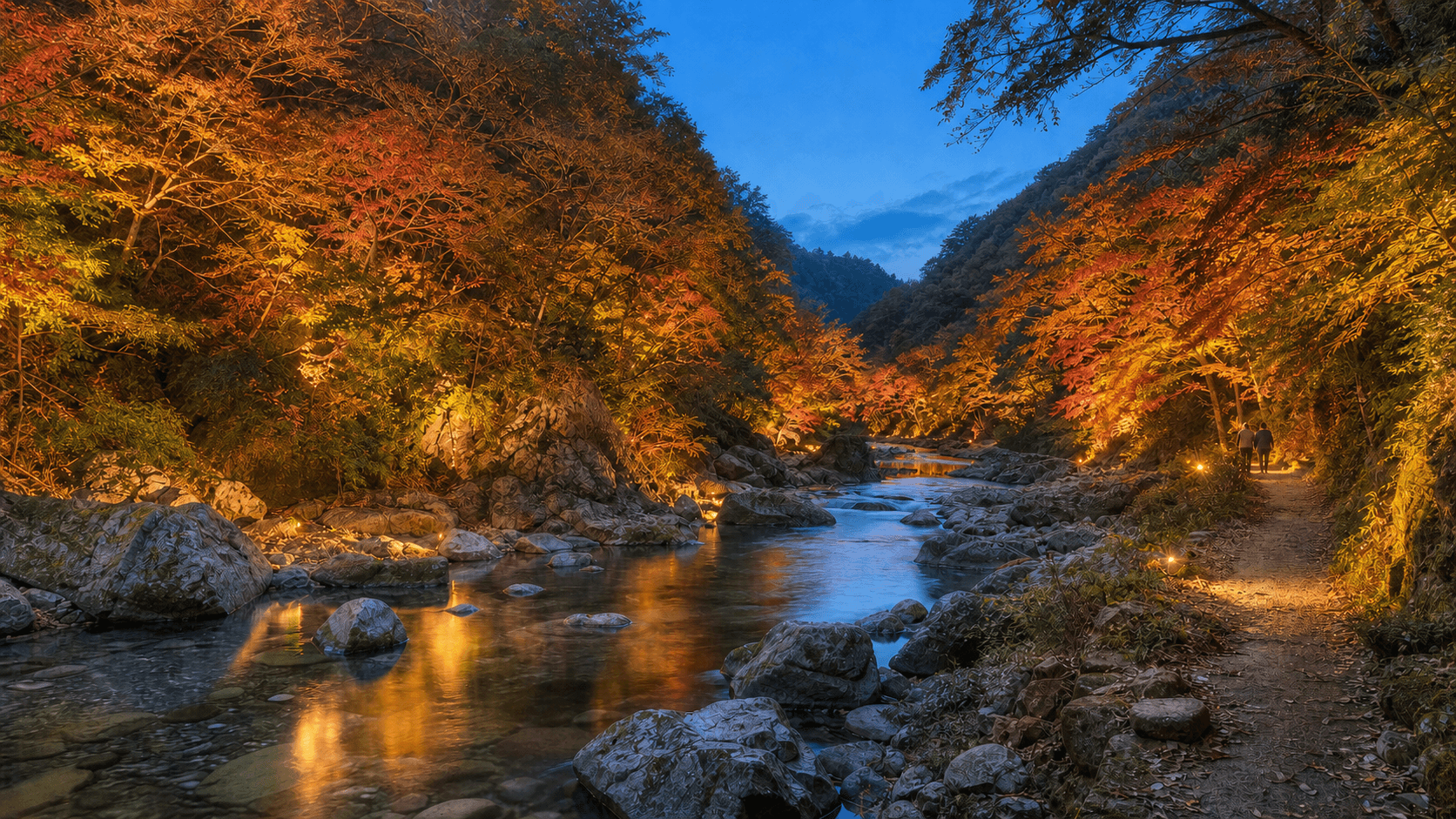 摂津峡 紅葉ライトアップ